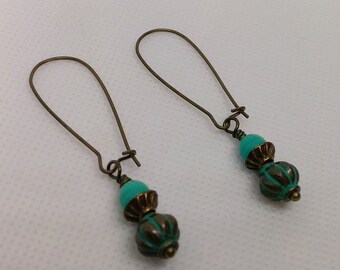 Long Kidney Wire Earrings - Boho Style Earrings - Boho Dangle Earrings