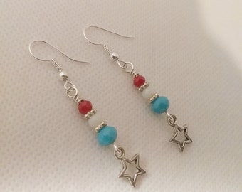 Star Dangle Earrings - Celestial Earrings - Star Jewelry
