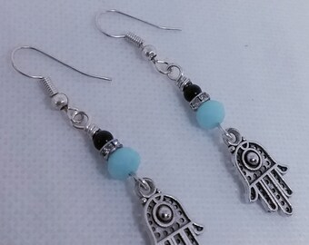 Hamsa Hand Earrings - Fatima Hand Earrings - Spiritual Symbol Earrings - Gift For Her