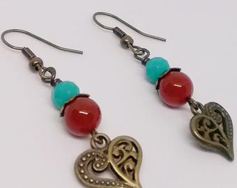 Heart Boho Earrings - Boho Earrings - Heart Boho Jewelry - Valentine's Day Gift