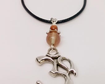 Om Necklace - Meditation Jewelry - Cord Pendant Necklace -