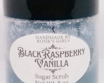 Black Raspberry Vanilla sugar scrub - Exfoliating Body Scrub - Gift for her