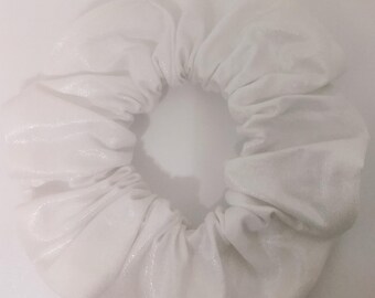 White Shimmer Hair Scrunchie - Hair Ties - Hair Accessories