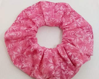 Pink/White Swirls Hair Scrunchie - Hair Ties - Hair Accessories