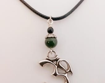 Om Necklace - Meditation Jewelry - Cord Pendant Necklace -
