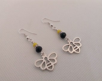 Bumble Bee Earrings - Handmade Earrings - Dangle Earrings