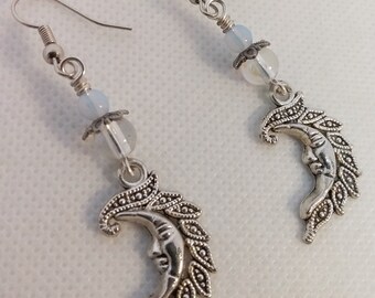 Handmade Crescent Moon Earrings - Moon Earrings - Man In Th e Moon Earrings
