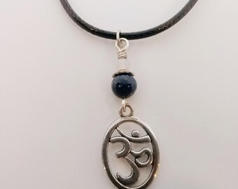 Om Necklace - Meditation Jewelry - Cord Pendant Necklace -
