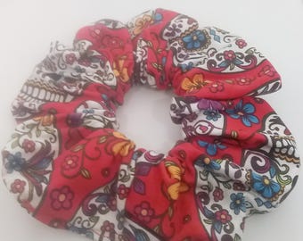 Sugar Skull Hair Scrunchie - Hair Ties - Hair Accessories