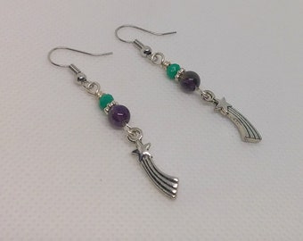 Shooting Star Dangle Earrings - Celestial Earrings - Star Jewelry