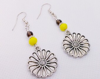 Sunflower Earrings - Dangle Earrings -Gift For Her