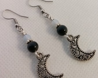 Handmade Crescent Moon Earrings - Moon Earrings - Gift For Her