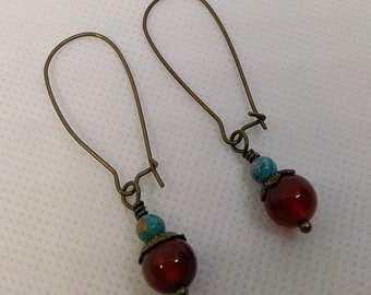 Long Kidney Wire Earrings - Boho Style Earrings - Boho Dangle Earrings
