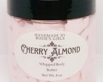 Cherry Almond Whipped Body Butter - Moisturizing Body Butter -  Gift for her