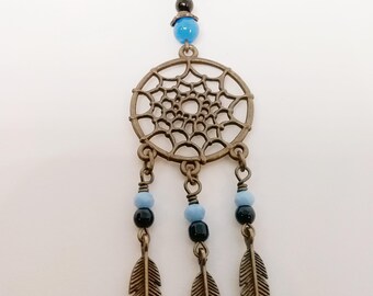Dream Catcher Boho Necklace - Bohemian Cord Necklace - Dream Catcher Jewelry