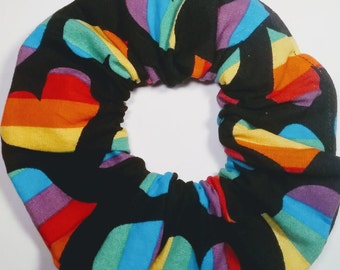 Rainbow Hearts Hair Scrunchie - Hair Ties - Hair Accessories