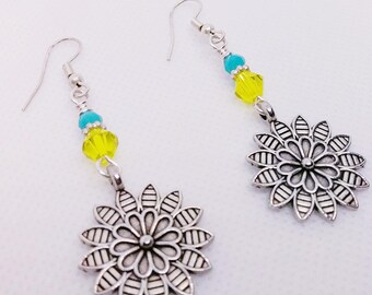 Sunflower Earrings - Dangle Earrings -Gift For Her