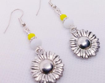 Sunflower Earrings - Dangle Earrings -Gift For Her