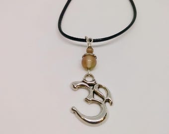 Om Necklace - Meditation Jewelry - Cord Pendant Necklace - Yoga Jewelry
