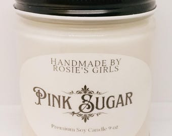 Pink Sugar Type Scented Soy Candle - Scented Candle - Soy Candles - Home Decor