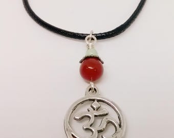 Om Necklace - Meditation Jewelry - Cord Pendant Necklace - Yoga Necklaces