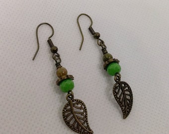Dainty Leaf Filigree Earrings - Filigree Earrings - Boho Leaf Earrings