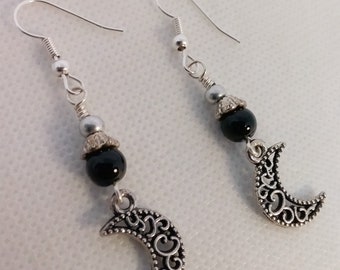 Handmade Crescent Moon Earrings - Moon Earrings - Gift For Her