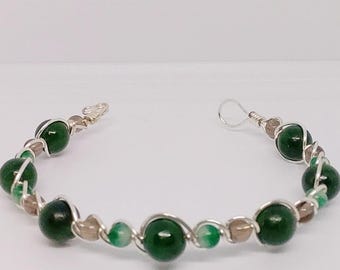 Wire Wrapped Beaded Bracelet - Beaded Bracelet - Wire Wrapped Jewelry
