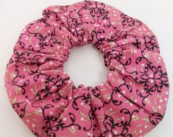 Pink /Black Hair Scrunchie - Hair Ties - Hair Accessories