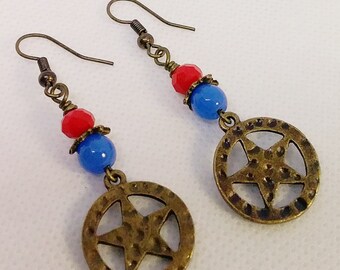 Star Dangle Earrings - Celestial Earrings - Star Jewelry