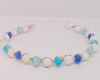 Wire Wrapped Beaded Bracelet - Beaded Bracelet - Wire Wrapped Jewelry