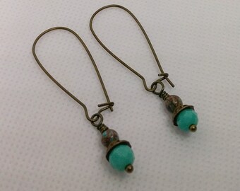 Long Kidney Wire Earrings - Boho Style Earrings - Boho Dangle Earrings