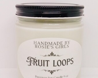 Fruit Loops Scented Soy Candle - Scented Candle - Soy Candle
