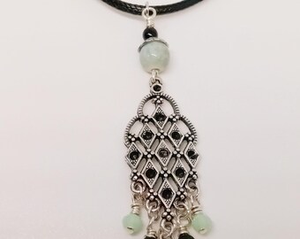 Boho Pendant Necklace - Boho Pendant - Cord Pendant Necklace -