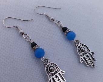 Hamsa Hand Earrings - Fatima Hand Earrings - Spiritual Symbol Earrings - Gift For Her