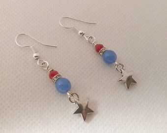 Star Dangle Earrings - Celestial Earrings - Star Jewelry
