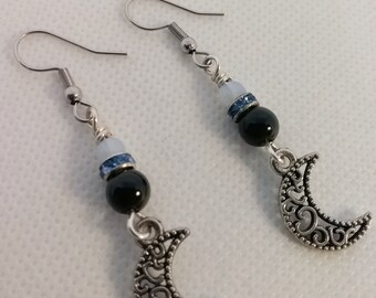 Handmade Crescent Moon Earrings - Moon Earrings - Gift For Her