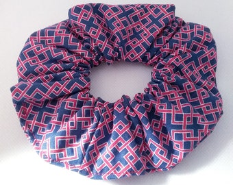 Red/ Blue Hair Scrunchie - Hair Ties - Hair Accessories