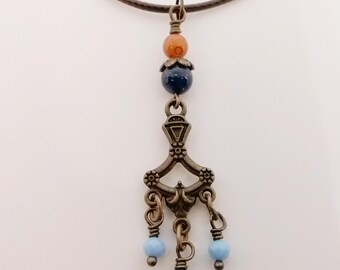 Boho Chandelier Pendant Necklace - Boho Cord Pendant - Boho Style Jewelry