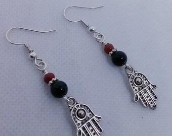 Hamsa Hand Earrings - Fatima Hand Earrings - Spiritual Symbol Earrings - Gift For Her