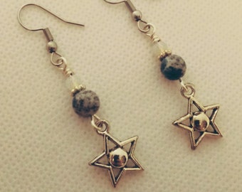 Star Dangle Earrings - Celestial Earrings - Star Jewelry