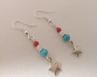 Star Dangle Earrings - Celestial Earrings - Star Jewelry