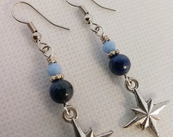 Star Dangle Earrings - Celestial Earrings - Star Jewelry