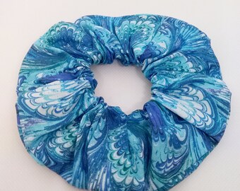Blue Waves Hair Scrunchie - Hair Ties - Hair Accessories