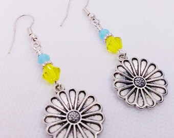 Sunflower Earrings - Dangle Earrings -Gift For Her