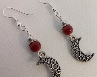 Handmade Crescent Moon Earrings - Moon Earrings - Gift For Her