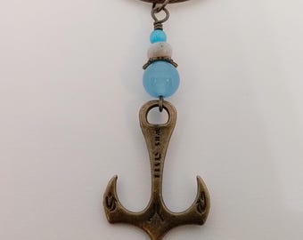 Anchor Pendant Necklace- Nautica Pendant Cord Necklace - Anchor Charm Necklace -