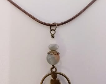 Sitting Yoga Pose Necklace - Meditation Jewelry - Cord Pendant Necklace - Yoga Jewelry