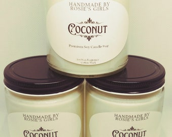 Coconut Scented Soy Candle - Scented Candle - Soy Candle