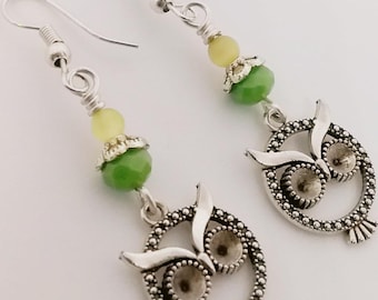 Owl Earrings - Owl Jewelry - Gift for her
